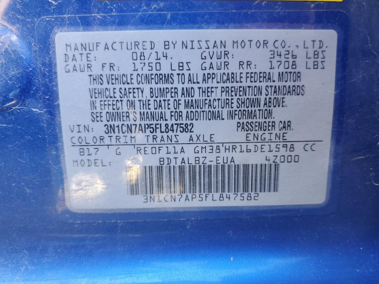 Nissan Versa 2015 — 13