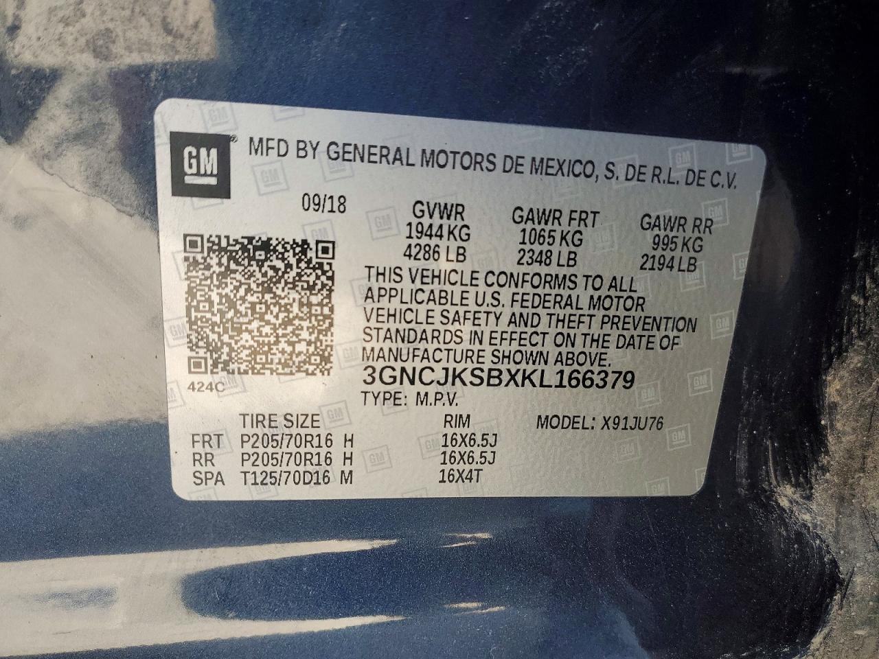 CHEVROLET TRAX 2019 — 14
