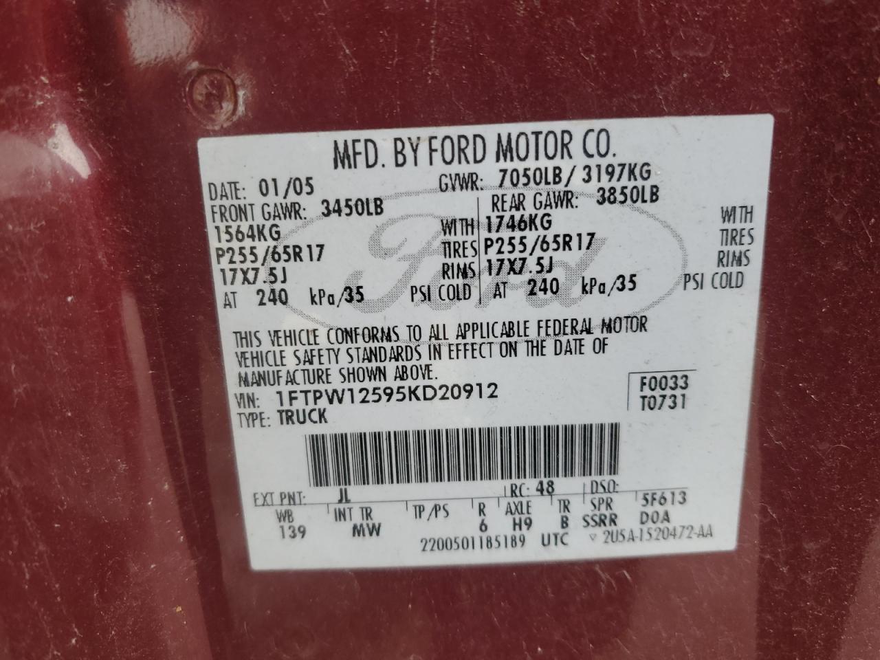 FORD F150 2005 — 13