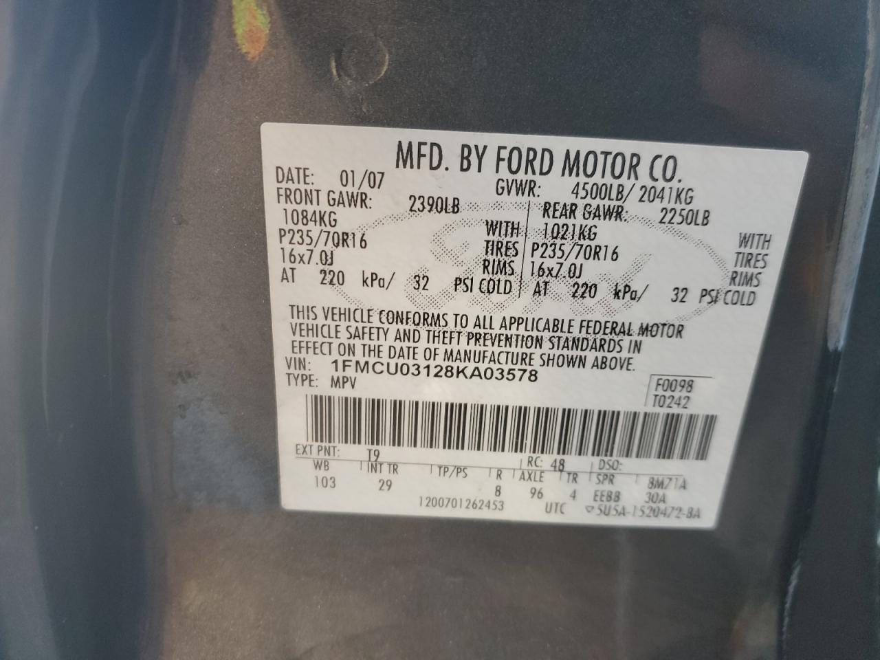 FORD ESCAPE 2008 — 13