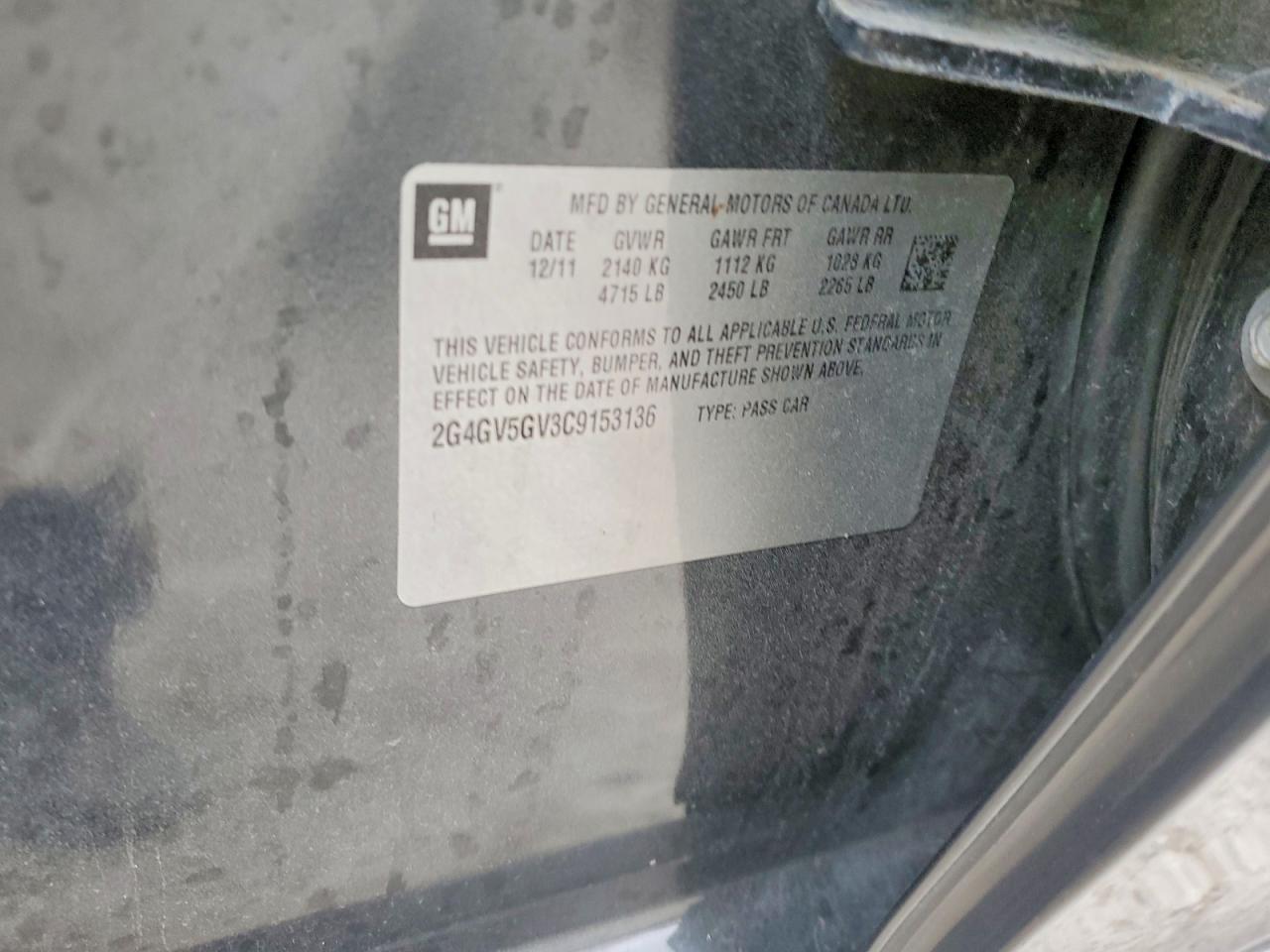 BUICK REGAL 2012 — 13
