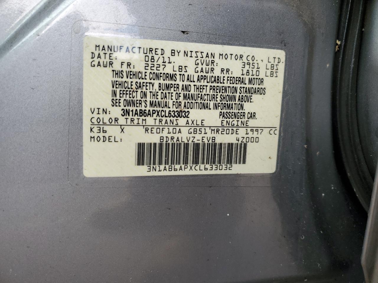 NISSAN SENTRA 2.0 2012 — 13