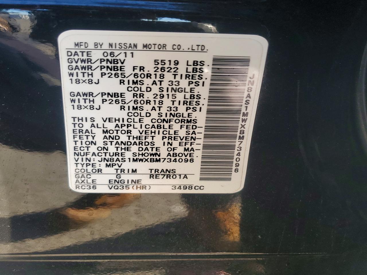 INFINITI FX35 2011 — 14