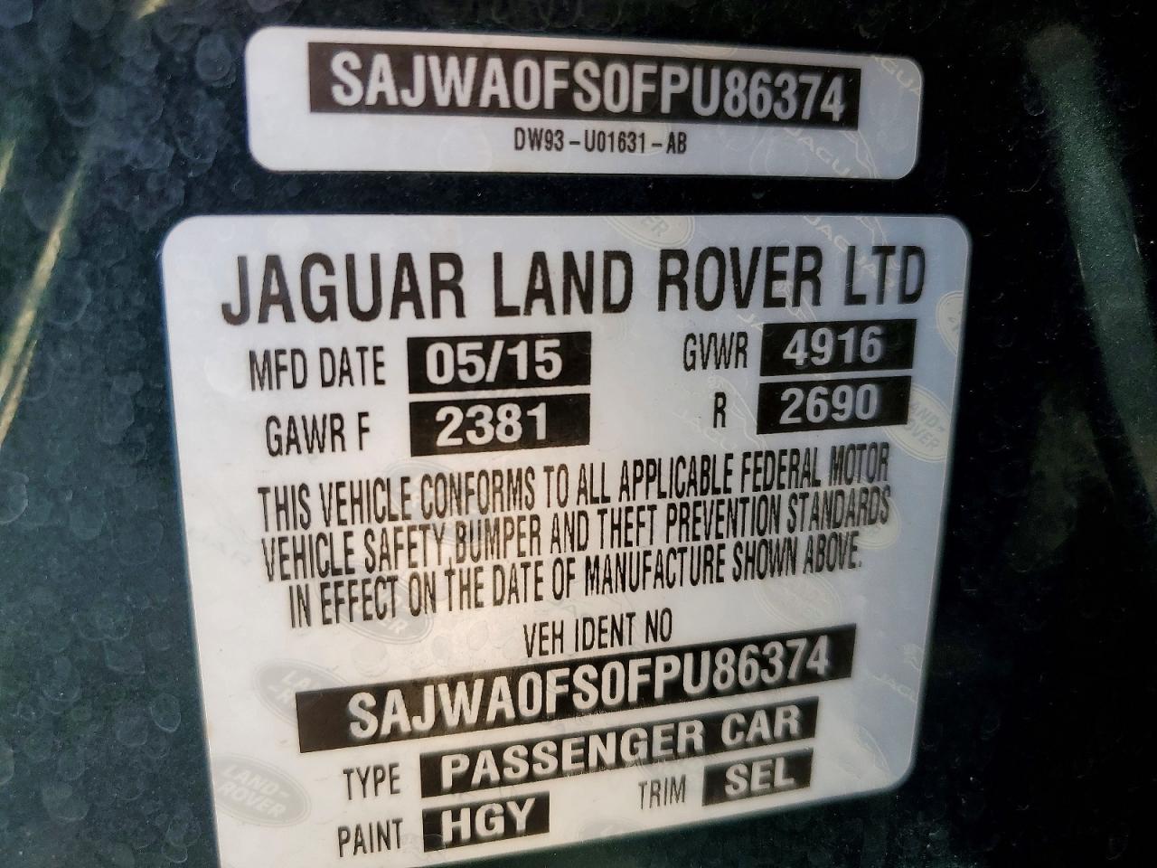 JAGUAR XF 2015 — 13