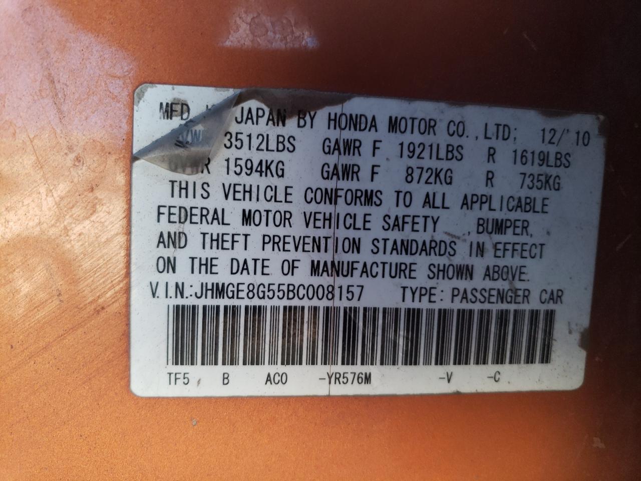 HONDA FIT 2011 — 13