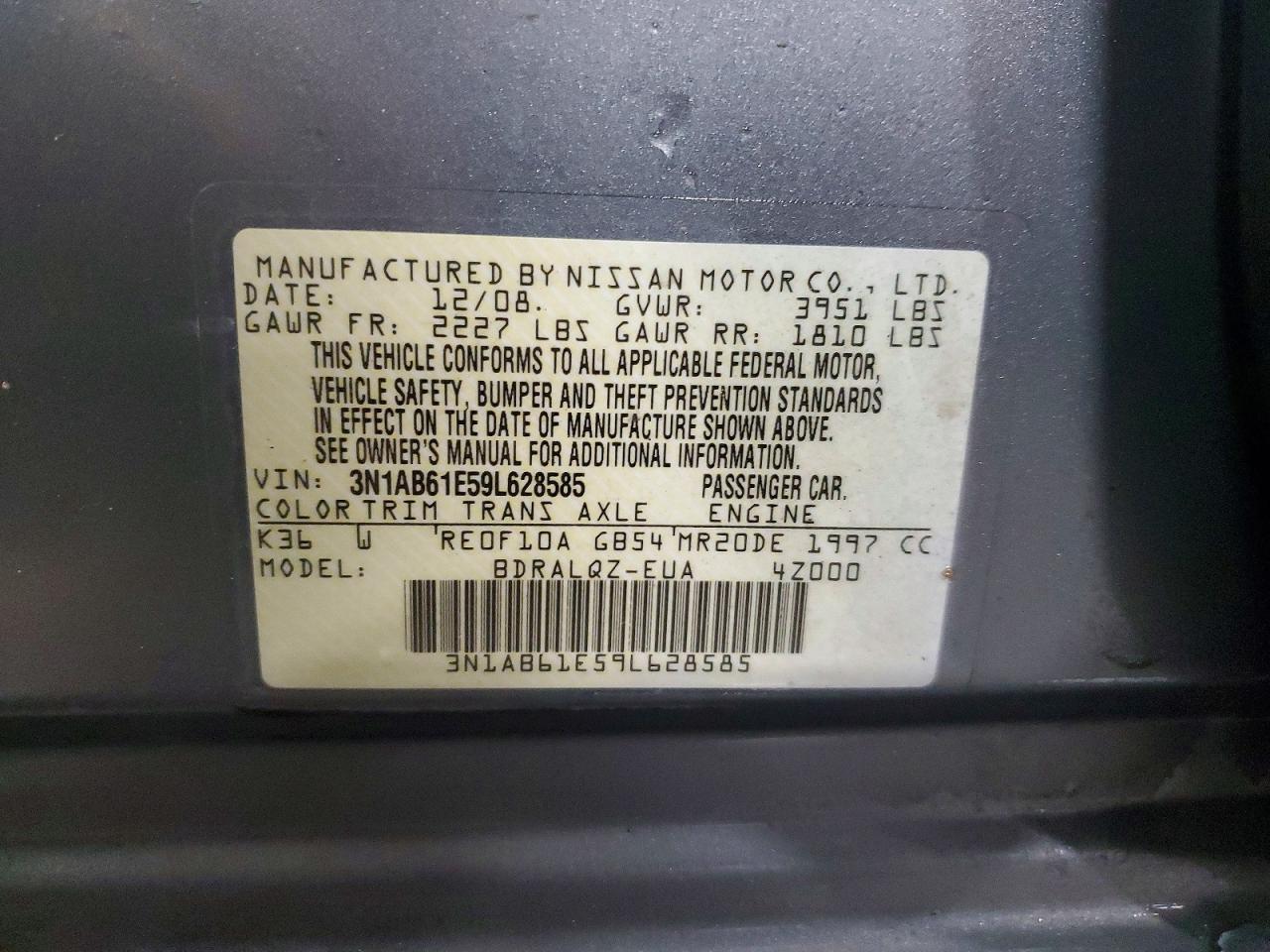 NISSAN SENTRA 2009 — 13