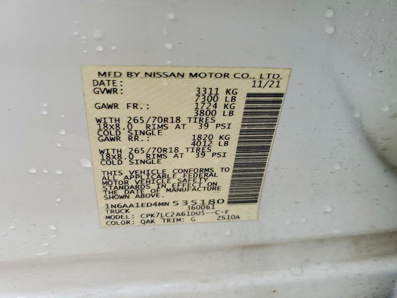 NISSAN TITAN 2021 — 13