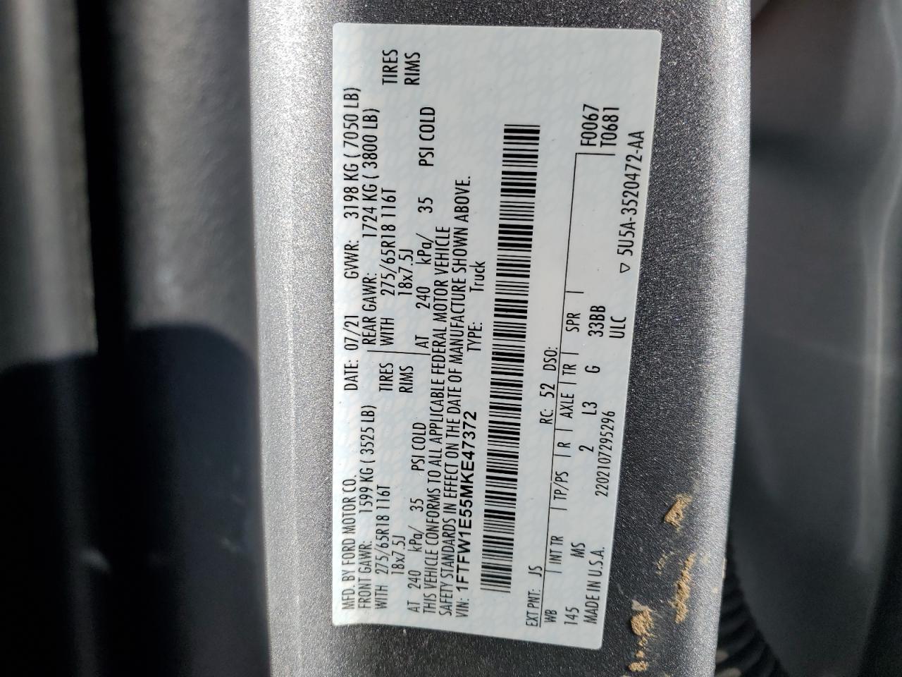 FORD F150 SUPERCREW 2021 — 14