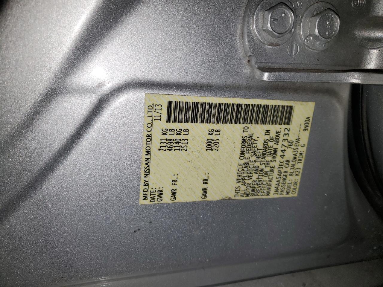 NISSAN MAXIMA 2014 — 13