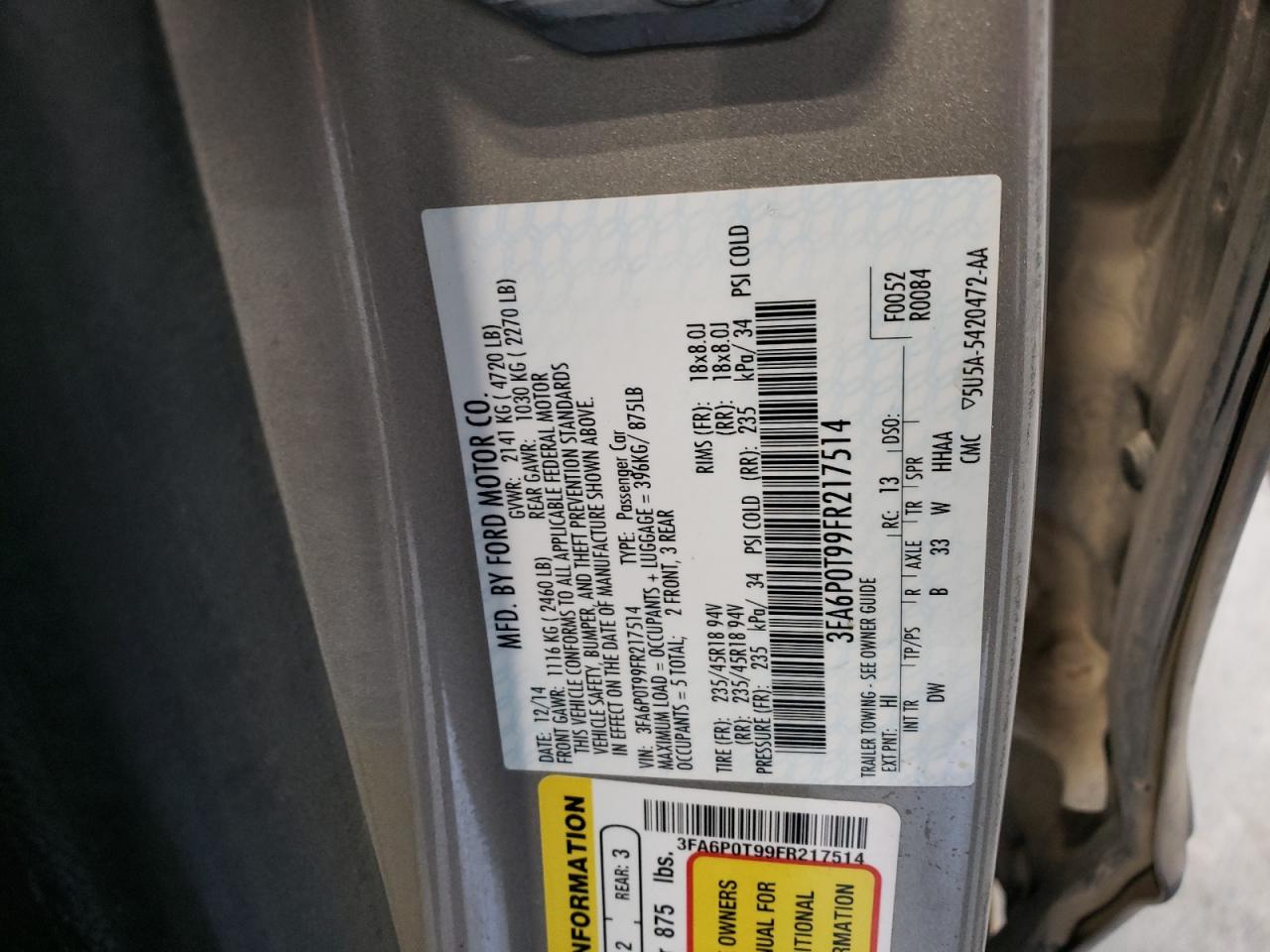 FORD FUSION 2015 — 14