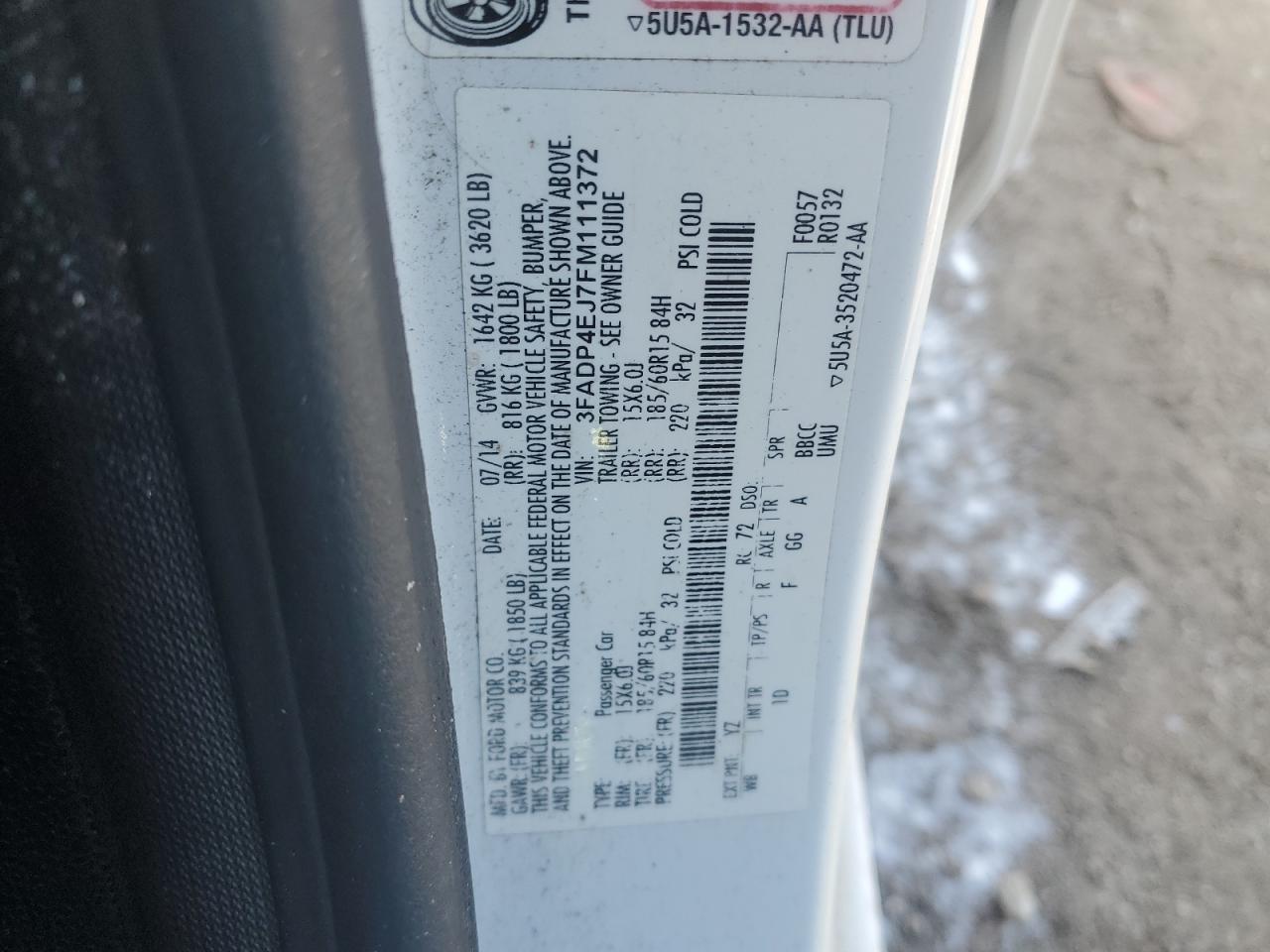 FORD FIESTA 2015 — 13