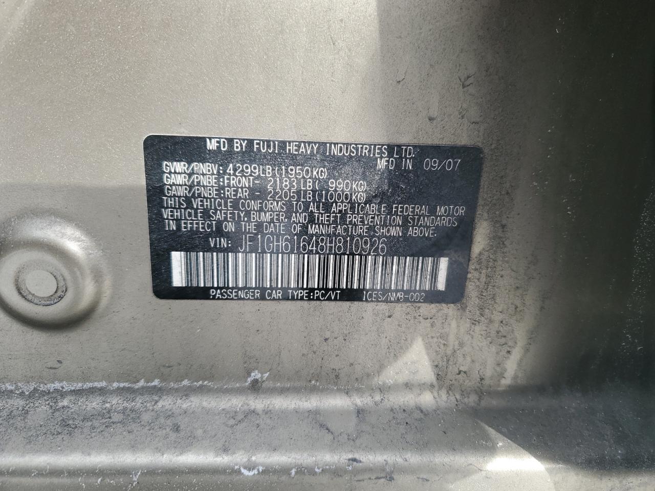 SUBARU IMPREZA 2008 — 13