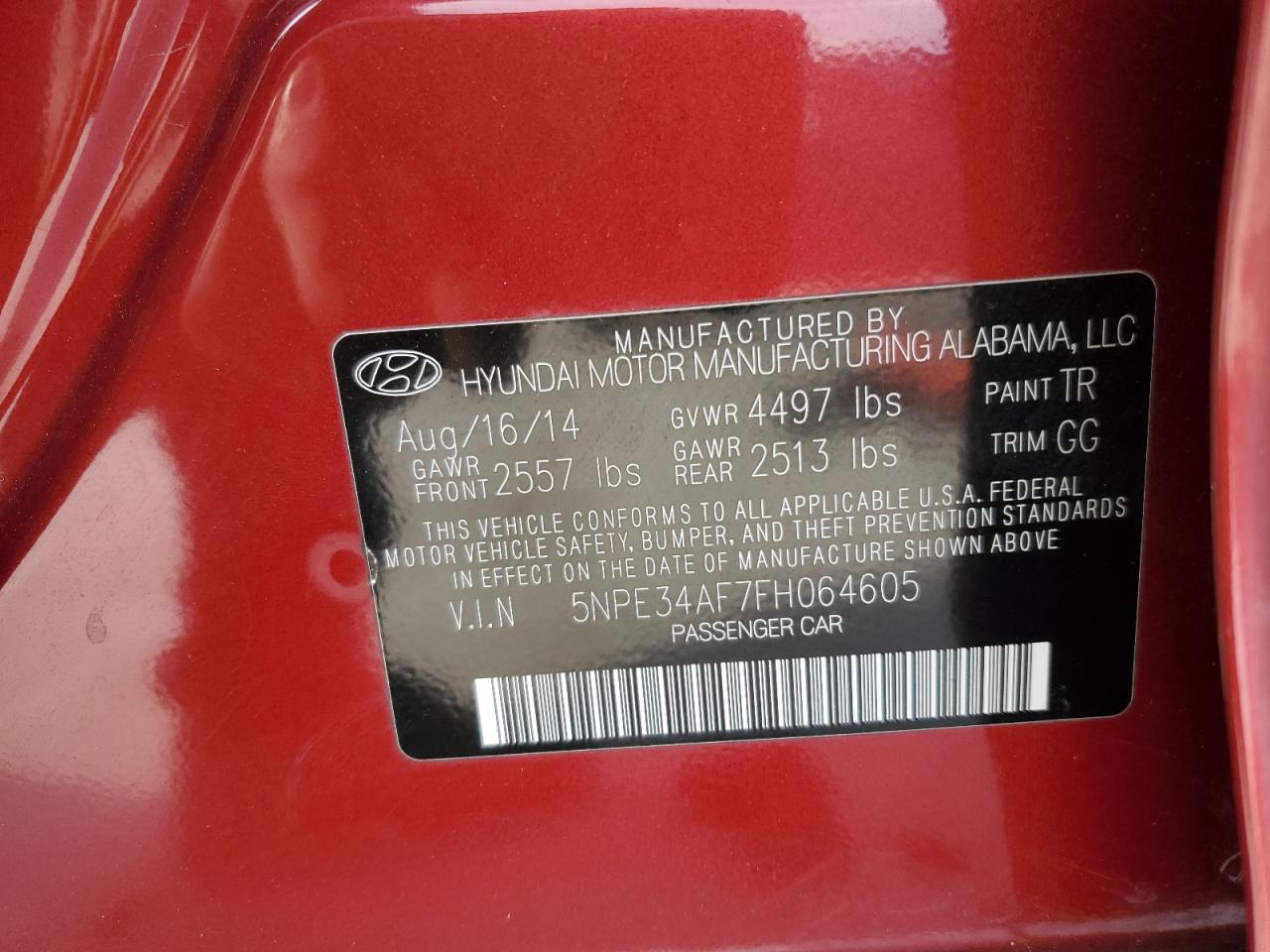 HYUNDAI SONATA 2015 — 13