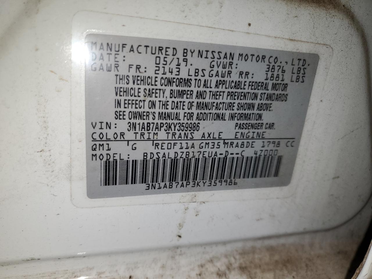 NISSAN SENTRA 2019 — 13
