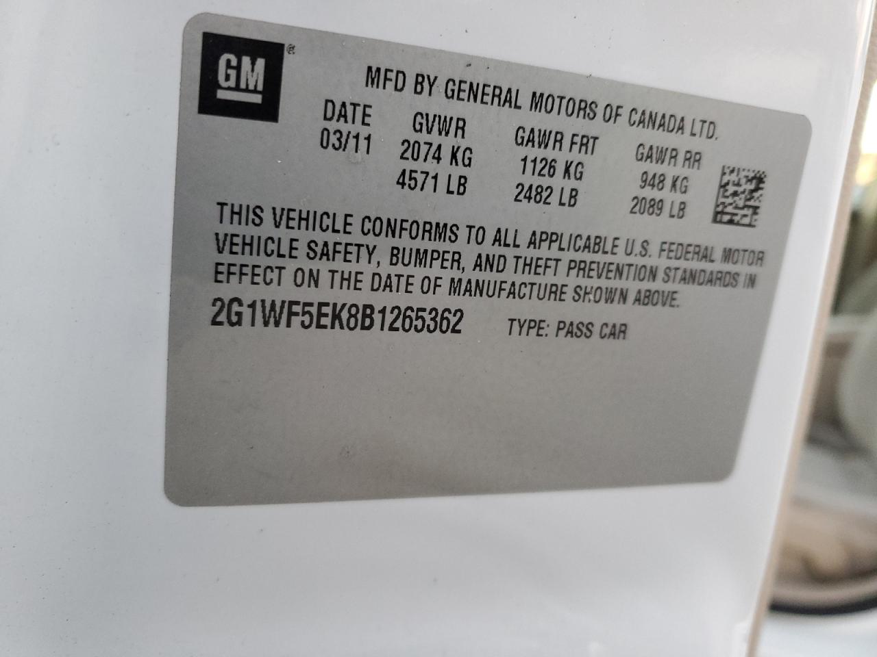 CHEVROLET IMPALA 2011 — 13