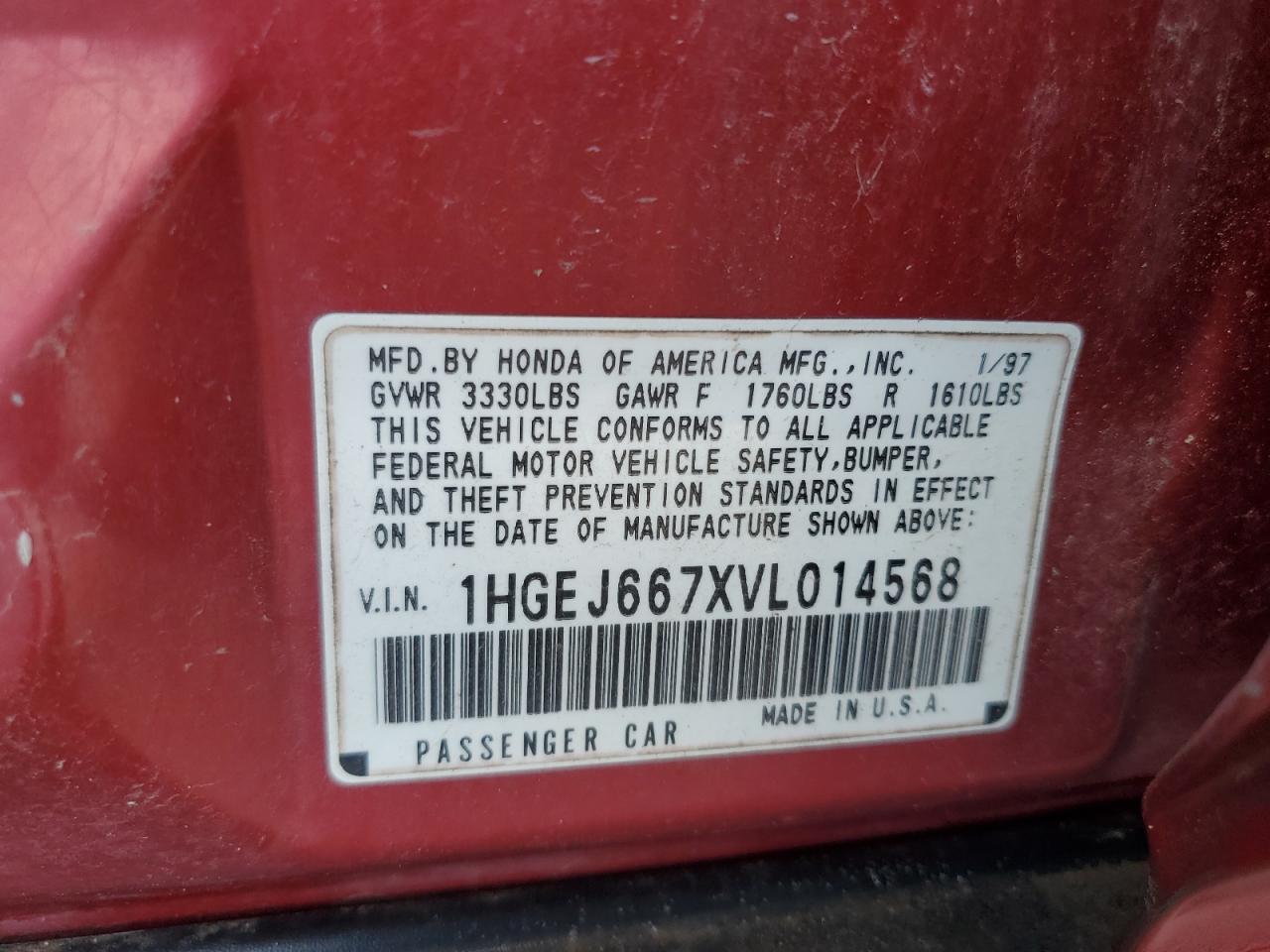 HONDA CIVIC 1997 — 13