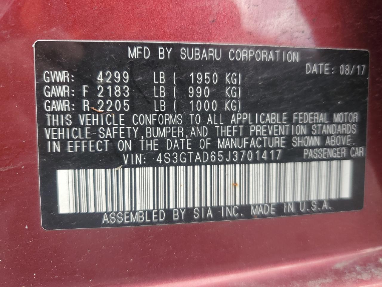 SUBARU IMPREZA 2018 — 14
