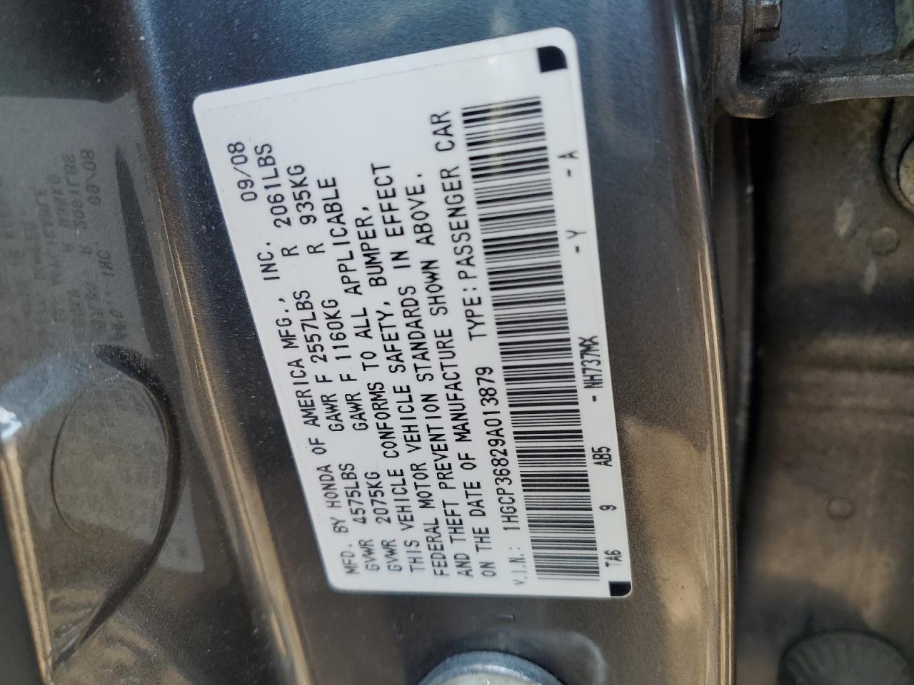 HONDA ACCORD 2009 — 14