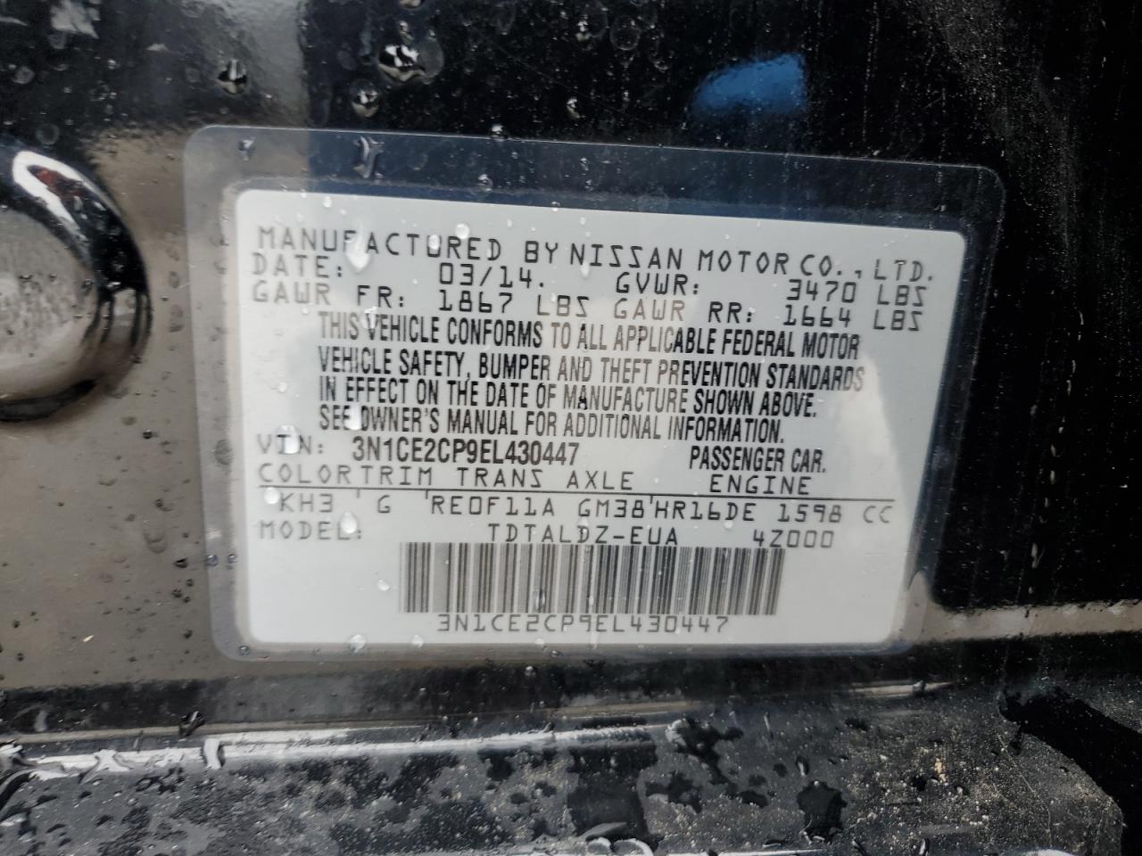 NISSAN VERSA NOTE 2014 — 14