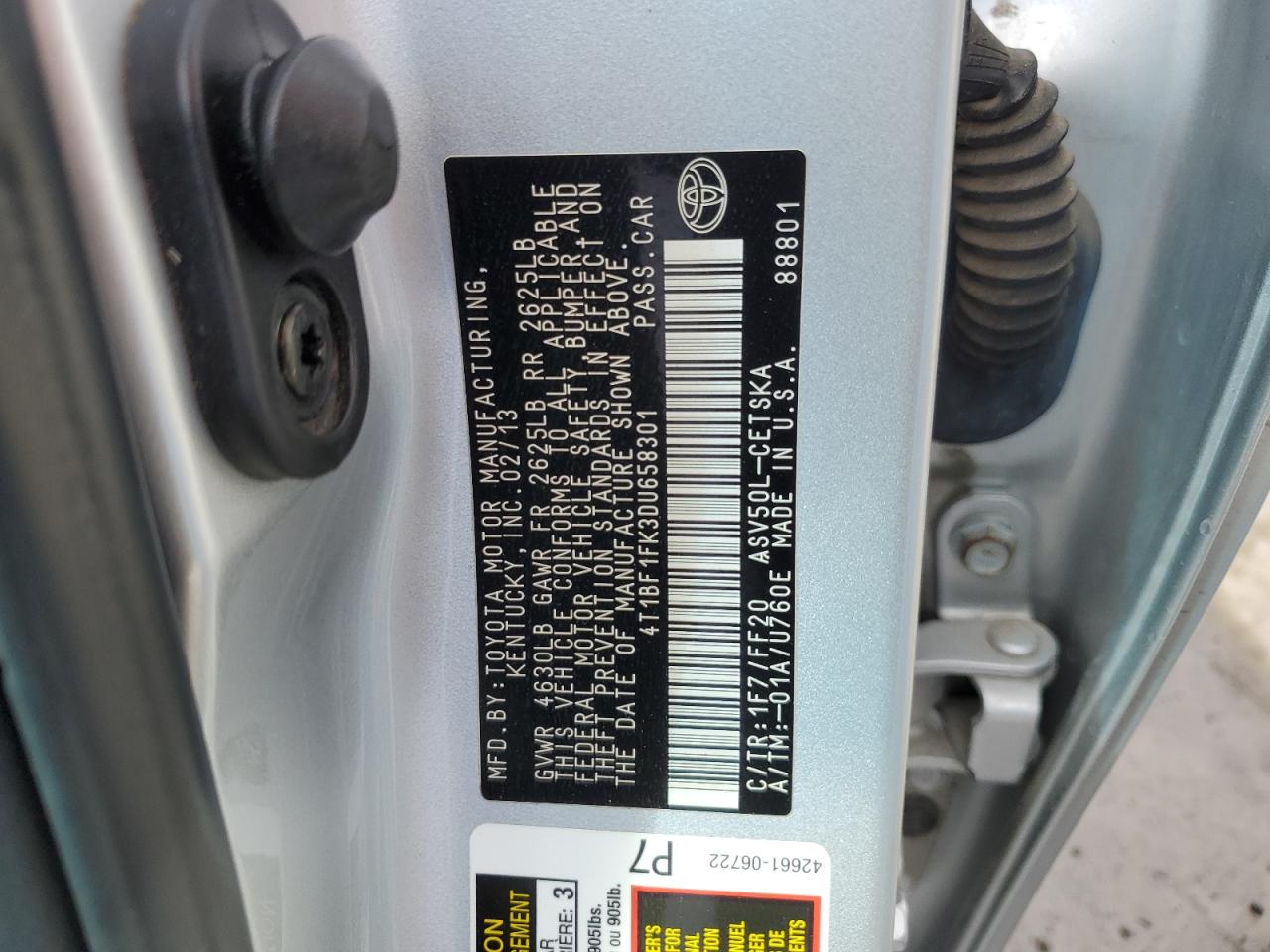 TOYOTA CAMRY 2013 — 13
