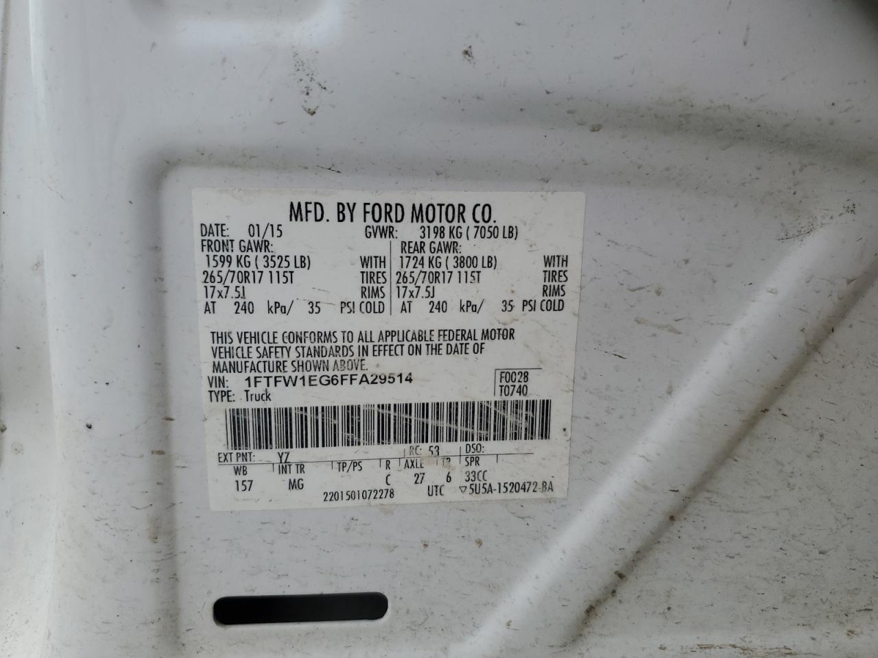 FORD F150 2015 — 13