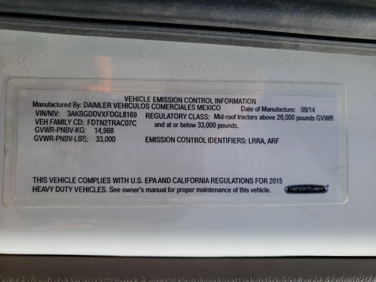 FREIGHTLINER CASCADIA 1 2015 — 11