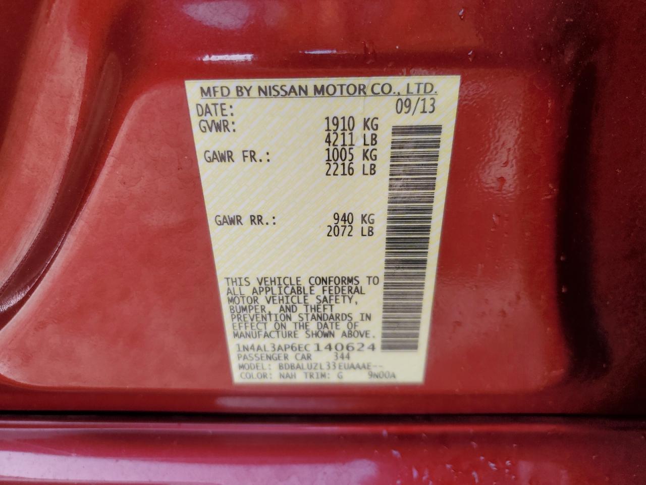 NISSAN ALTIMA 2014 — 13