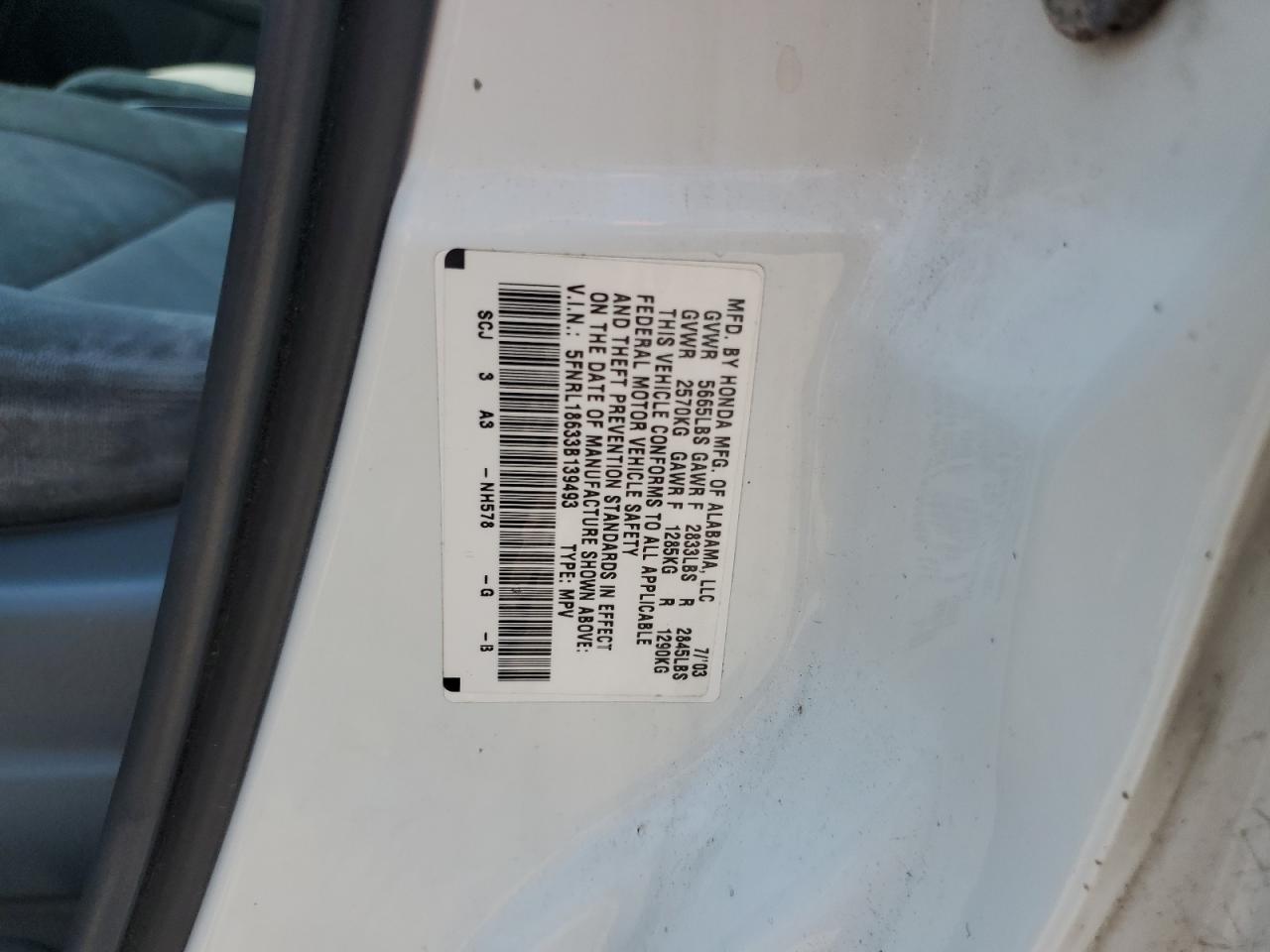 HONDA ODYSSEY 2003 — 15