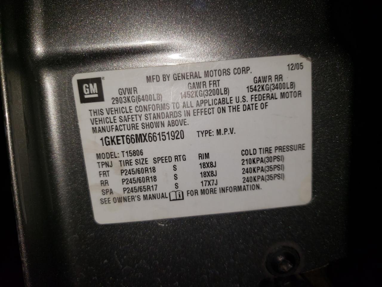 GMC ENVOY 2006 — 14