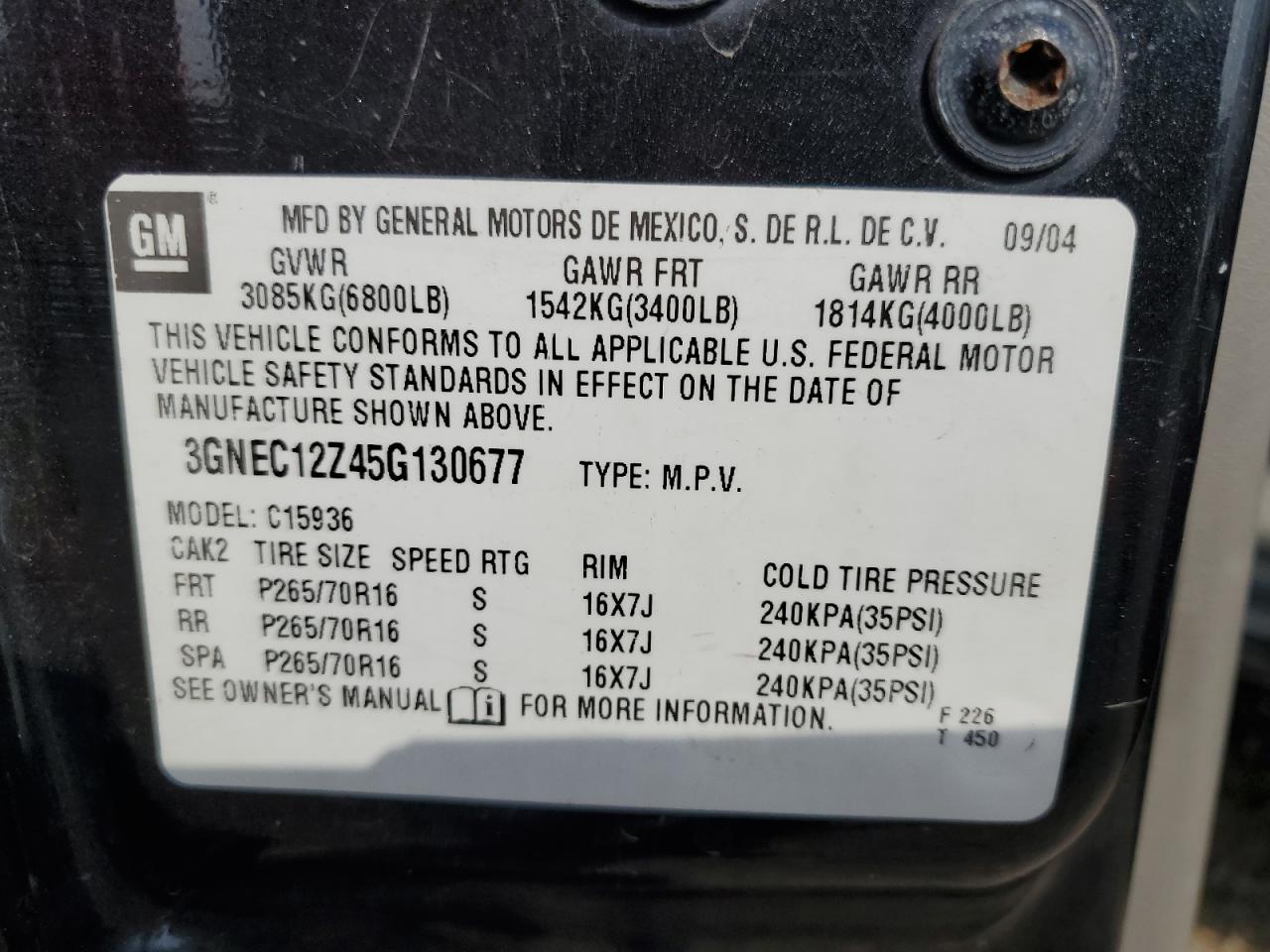 CHEVROLET AVALANCHE 2005 — 13