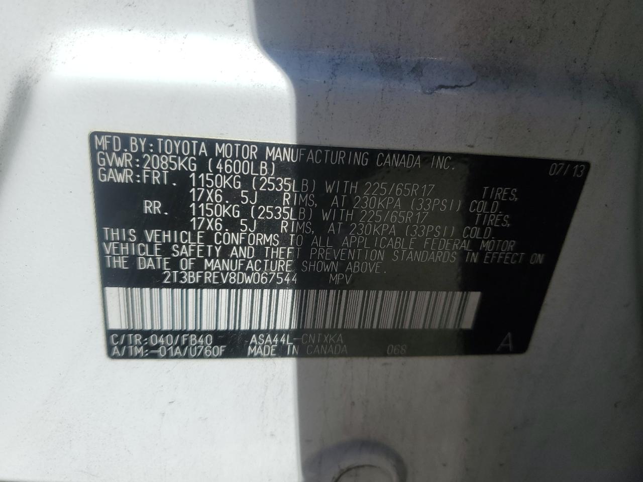 TOYOTA RAV4 2013 — 15