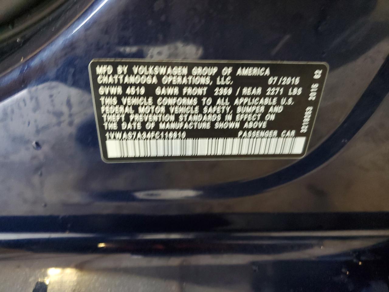 VOLKSWAGEN PASSAT 2015 — 13