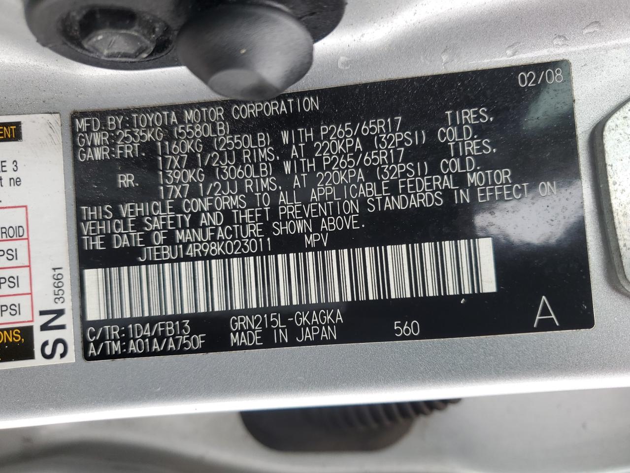 TOYOTA 4RUNNER 2008 — 13