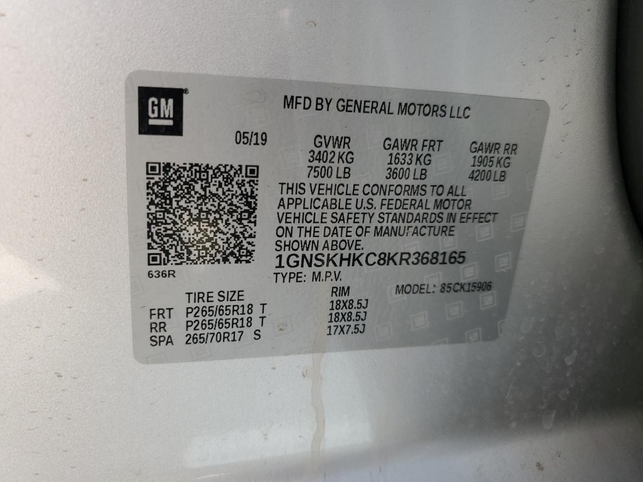 CHEVROLET SUBURBAN 2019 — 14