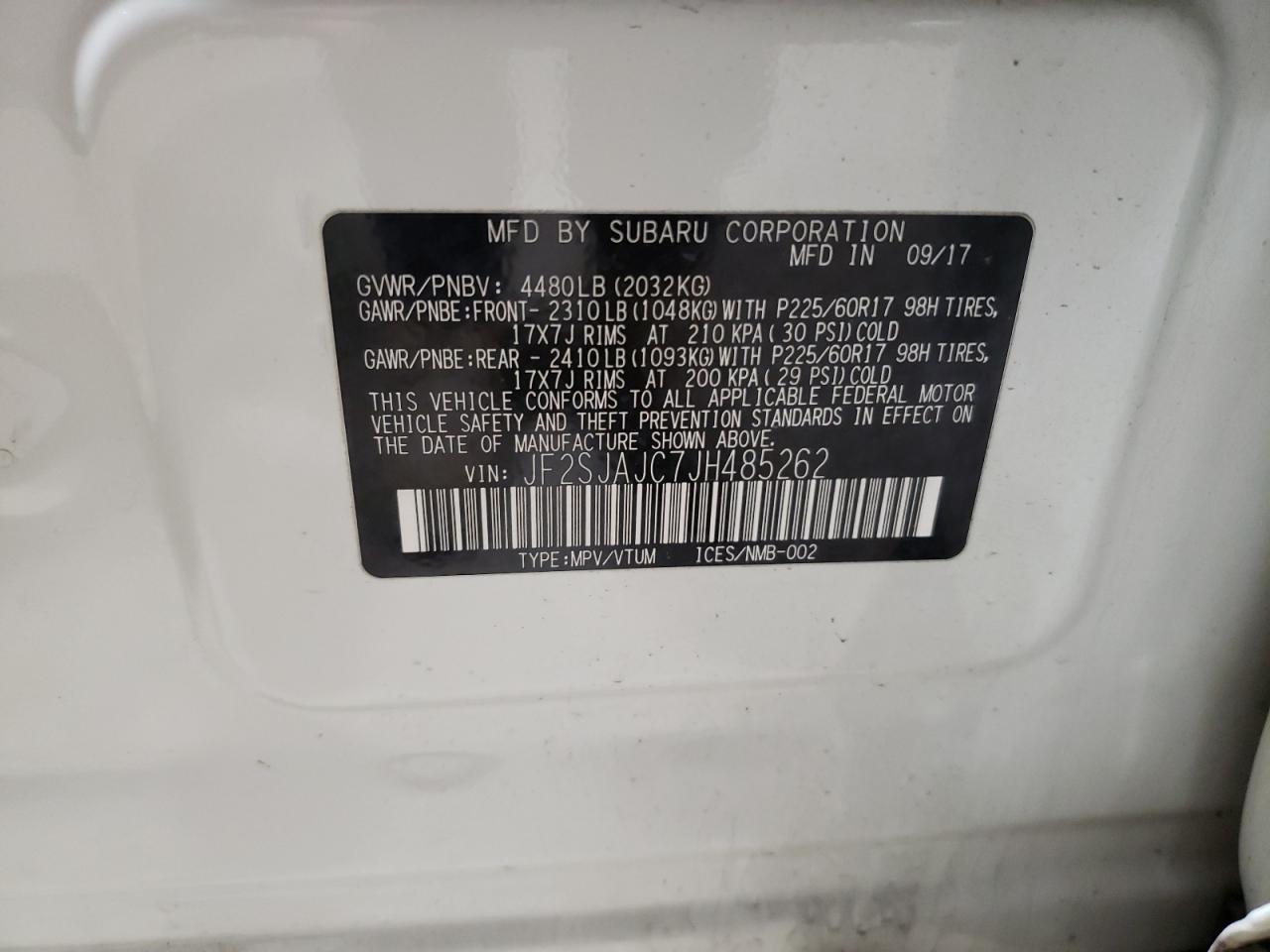 SUBARU FORESTER 2018 — 14