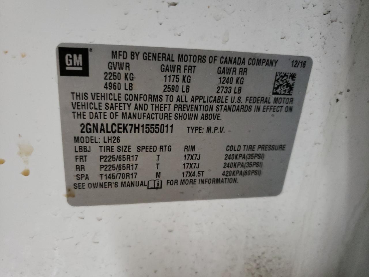 CHEVROLET EQUINOX 2017 — 15