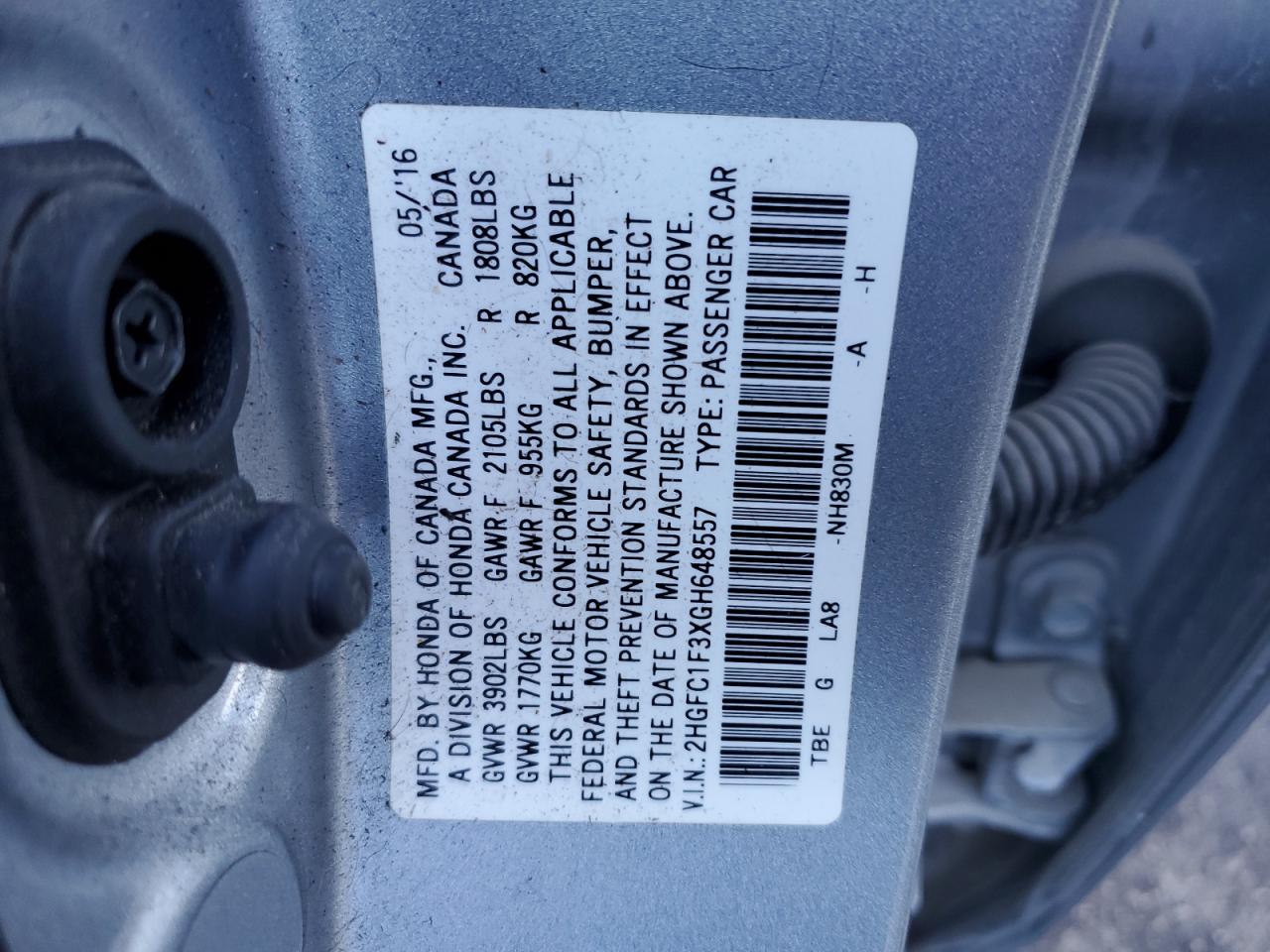 HONDA CIVIC 2016 — 13