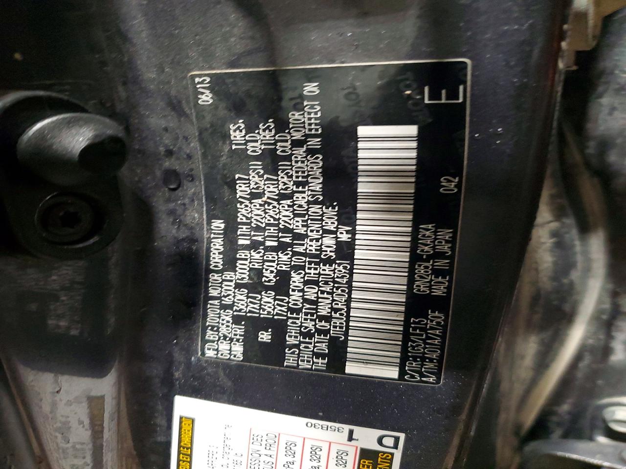 TOYOTA 4RUNNER 2013 — 13