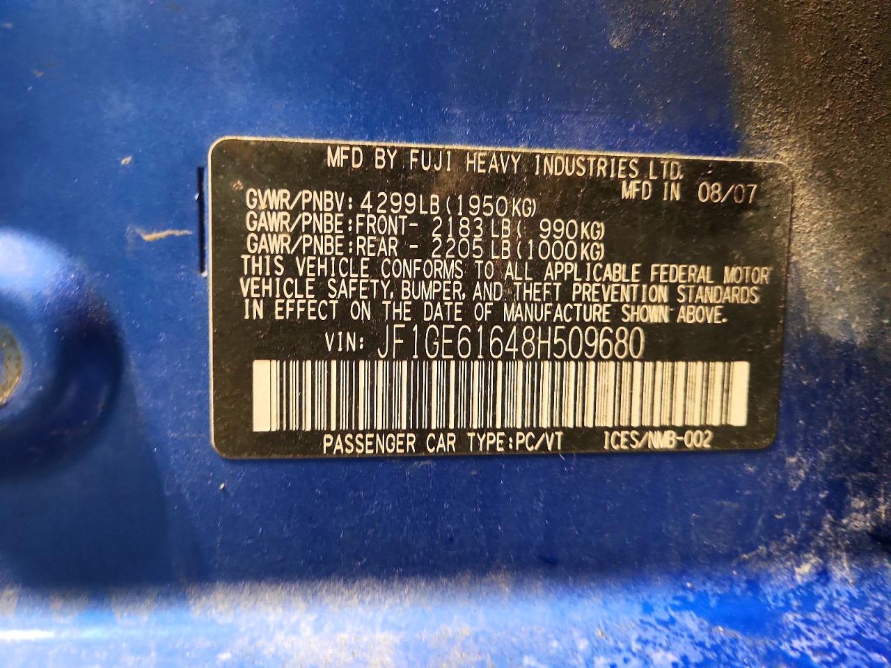 SUBARU IMPREZA 2008 — 14