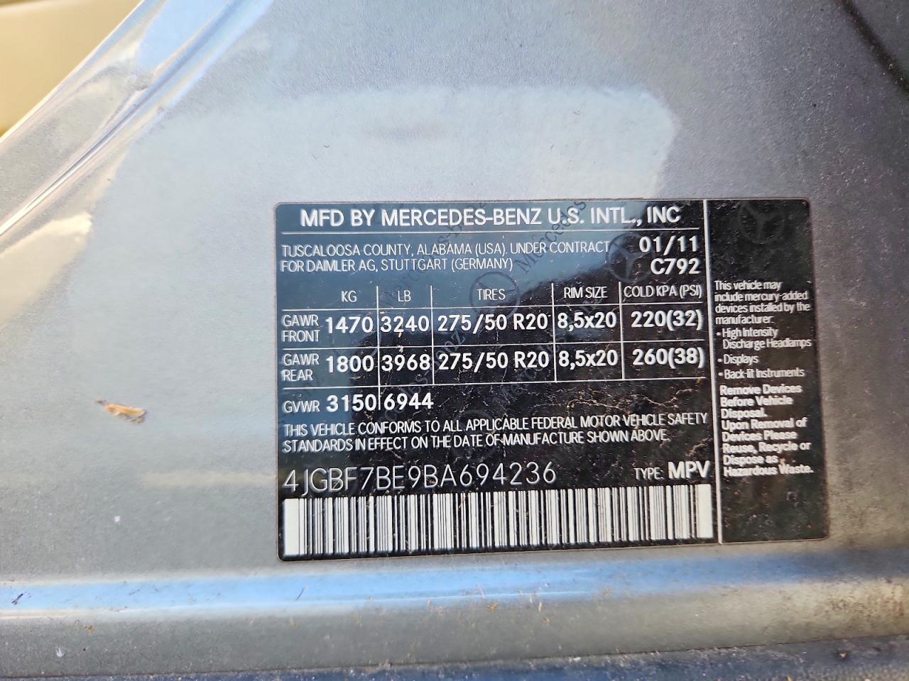 MERCEDES-BENZ GL 2011 — 13