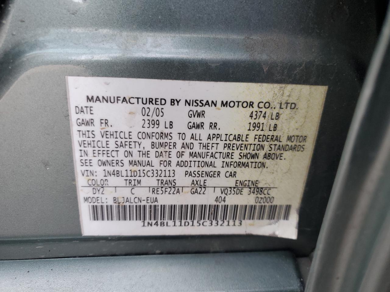NISSAN ALTIMA 2005 — 14