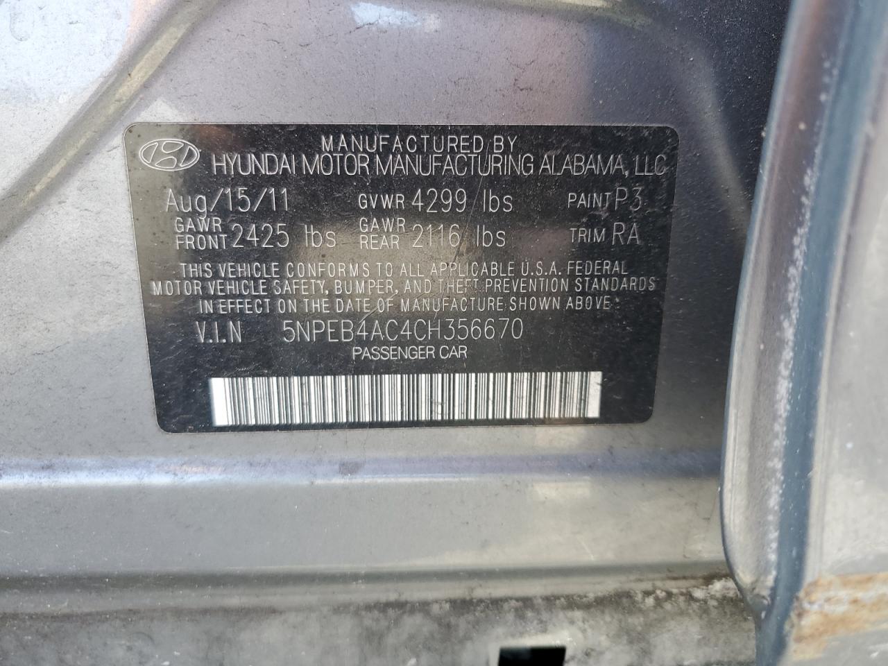 HYUNDAI SONATA 2012 — 13