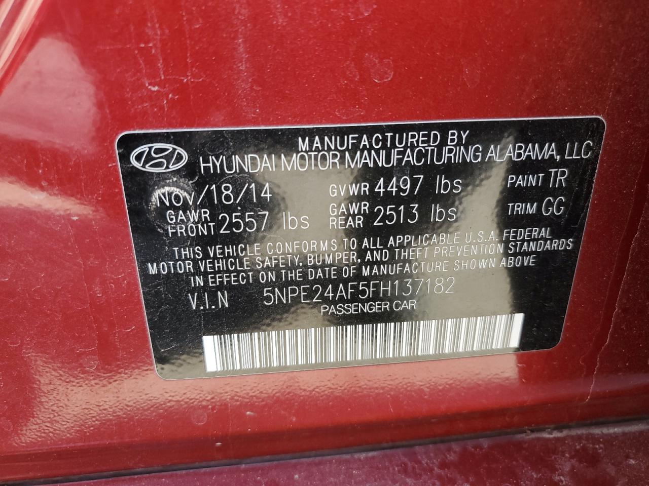 HYUNDAI SONATA 2015 — 13