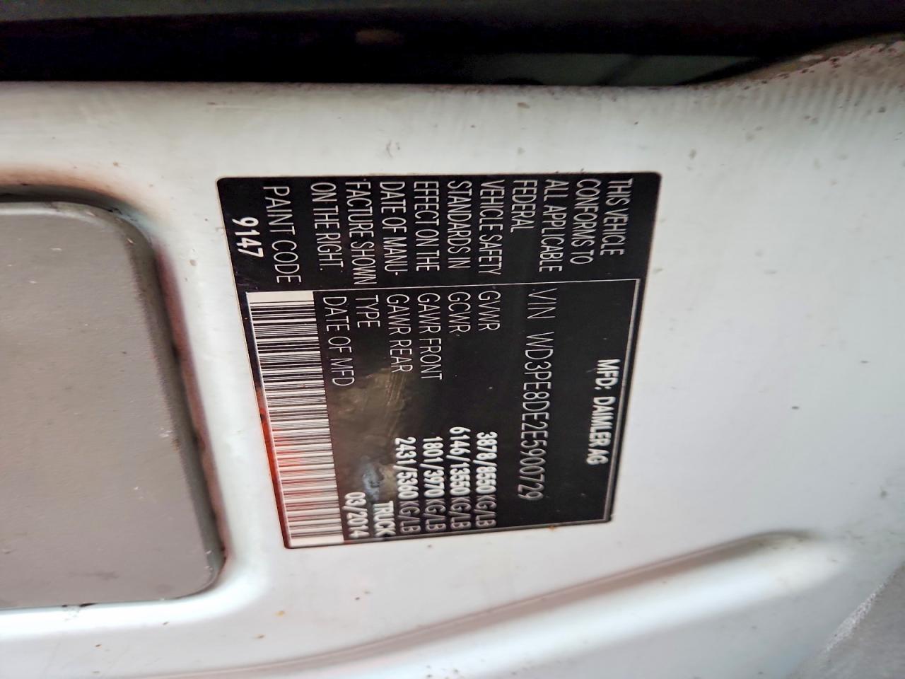 MERCEDES BENZ SPRINTER 2014 — 14