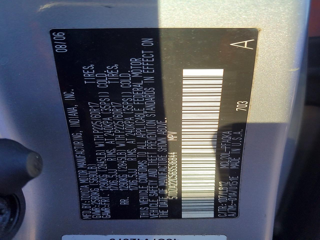 TOYOTA SIENNA 2006 — 13