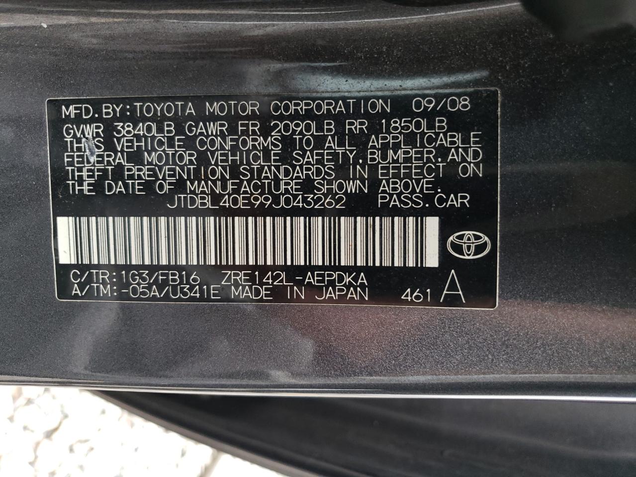 TOYOTA COROLLA 2009 — 14
