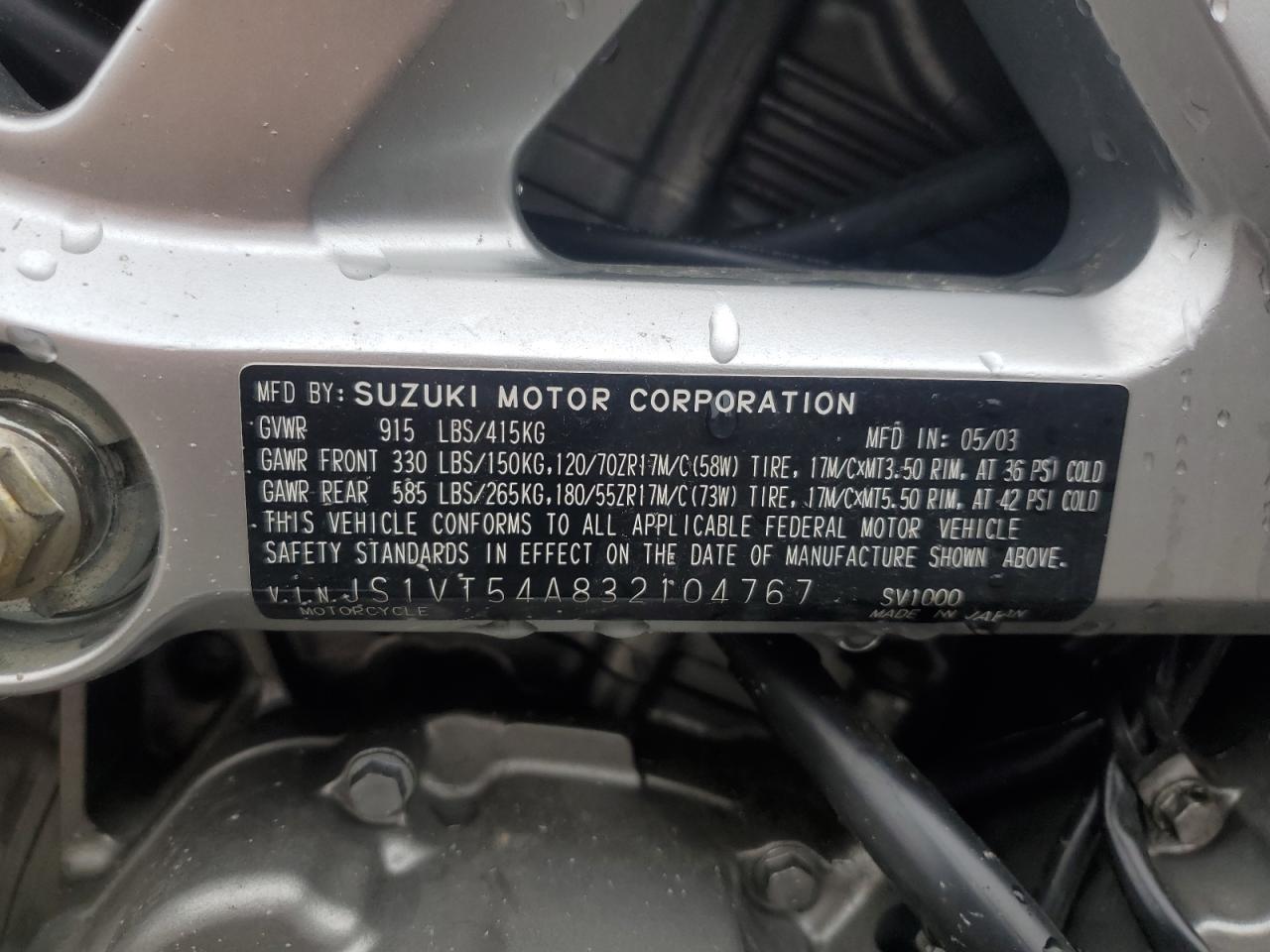SUZUKI SV1000 2003 — 10