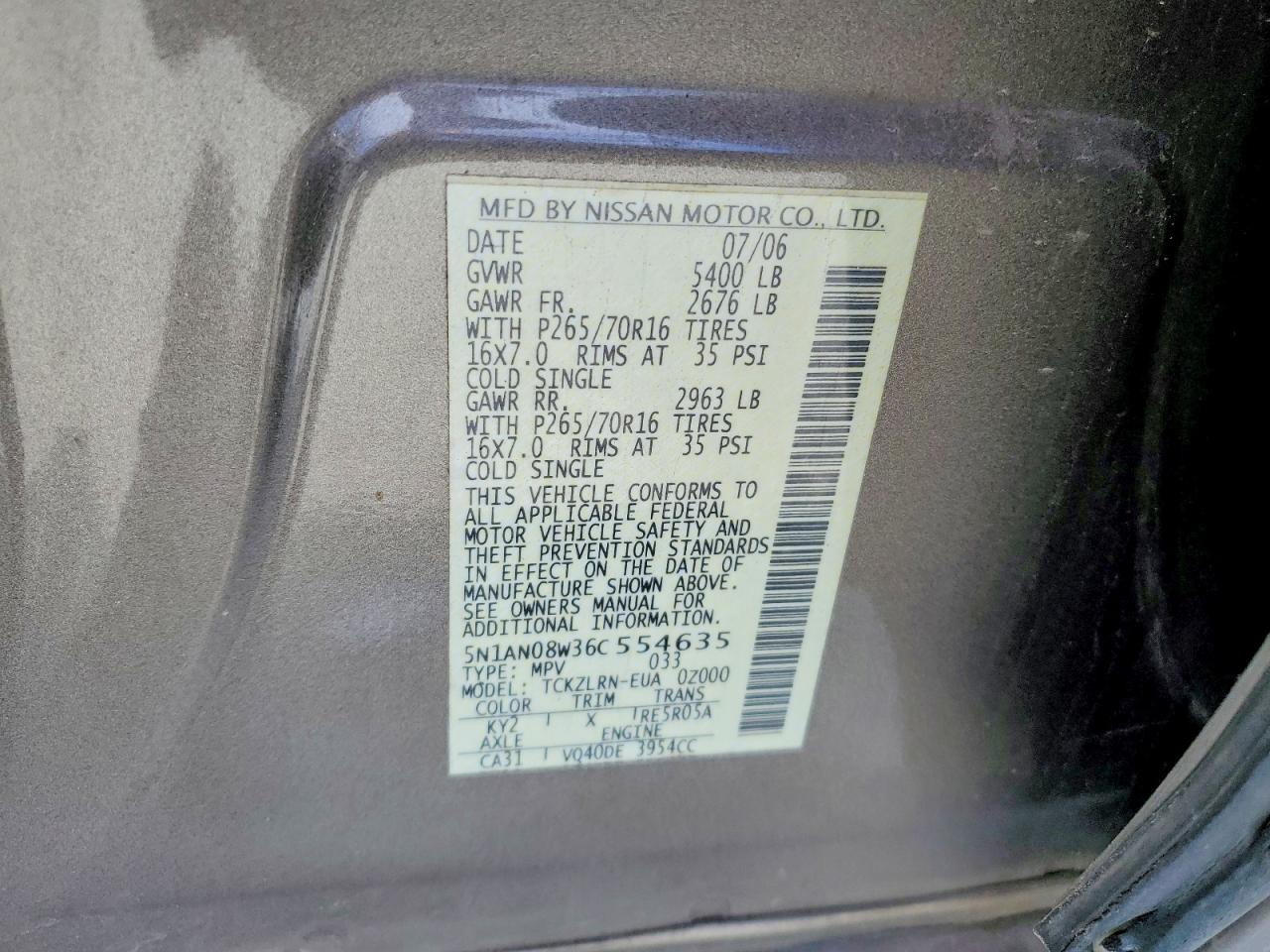 NISSAN XTERRA 2006 — 14