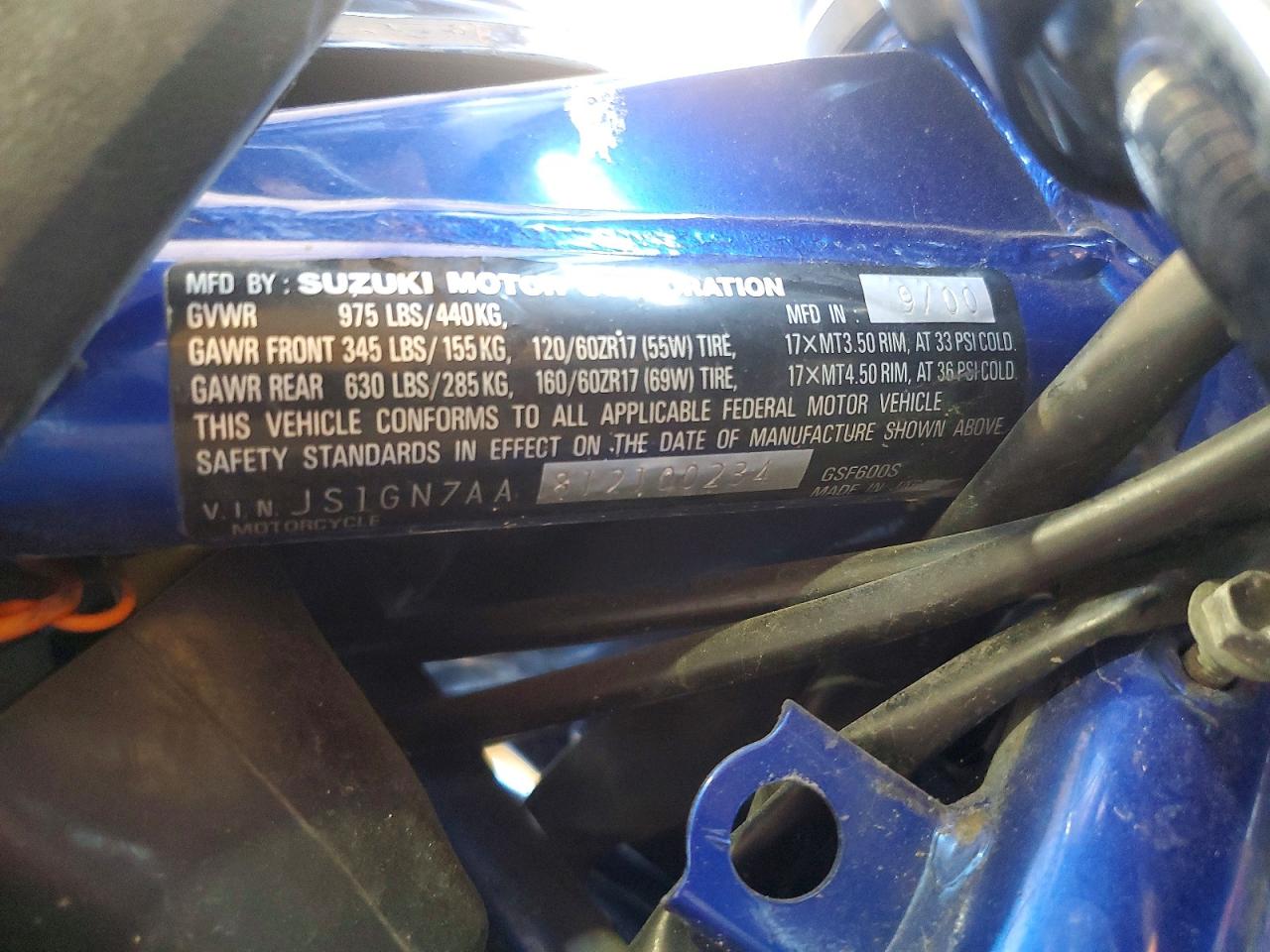 SUZUKI GSF600 2001 — 9