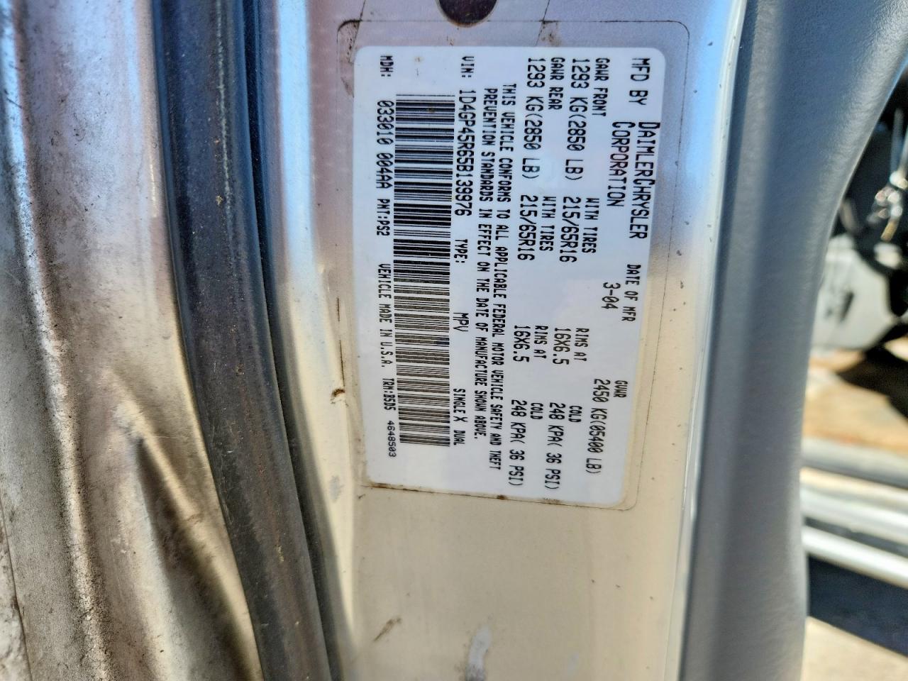 DODGE CARAVAN 2005 — 14